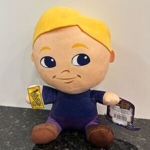 TOY FACTORY Willy Wonka Charlie Bucket Big Head 11” Plush Golden Ticket w/ Tag